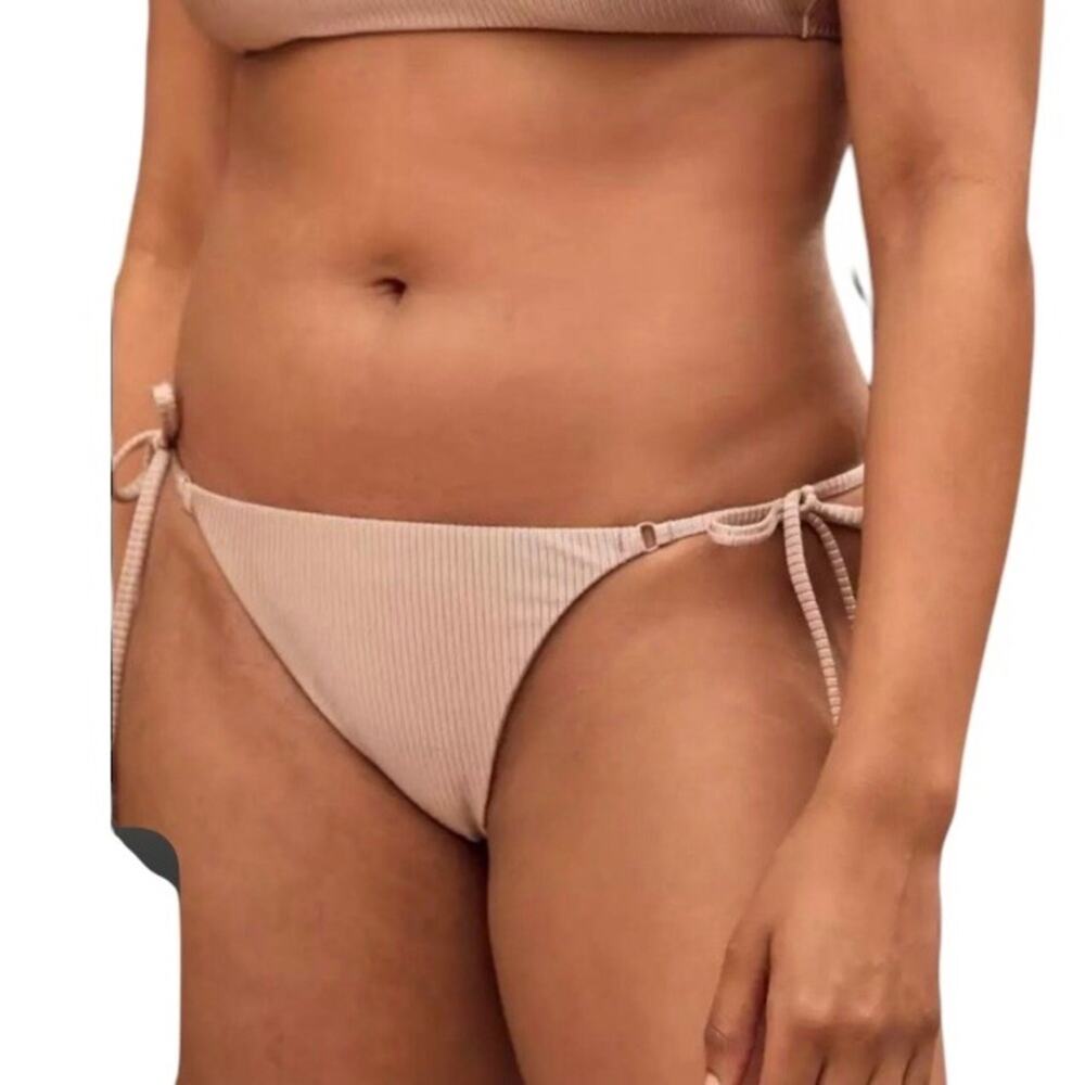 Aerie NWT Ribbed String Bikini Bottom Shiny Textured Swim XXL